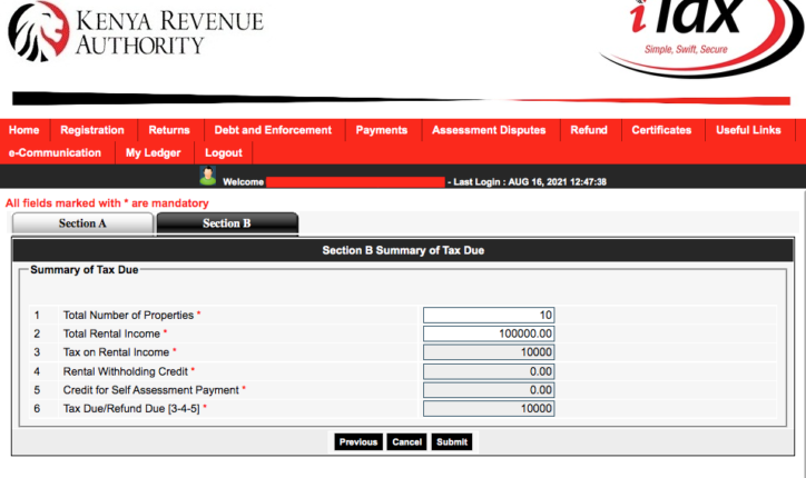 Taxation of Monthly rental Income in Kenya